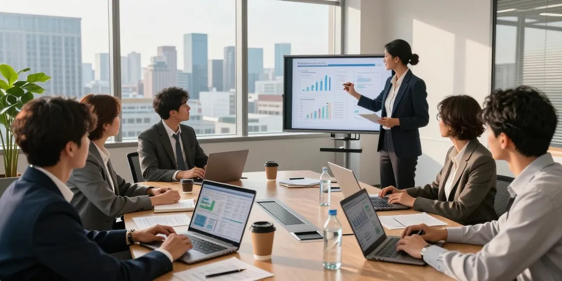 Business professionals collaborating in a conference room at the WPS Official Website, showcasing teamwork and strategy planning.