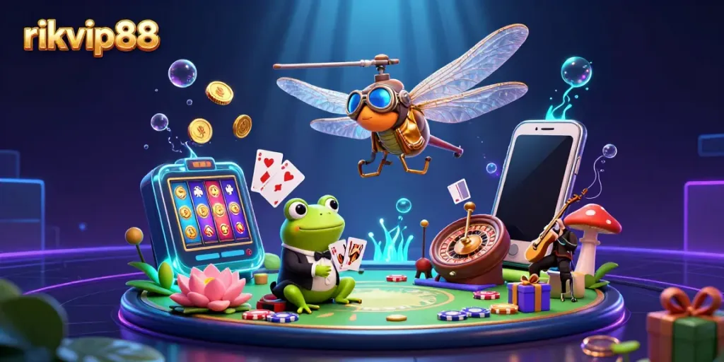 Experience exciting gameplay at rikvip88 with engaging characters and vibrant casino action in a lively 3D scene.