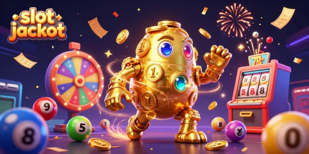 Experience winning excitement with slot jackpot at our dynamic casino illustration.
