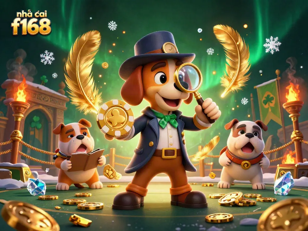 Engage with nhà cái f168 in this vibrant 3D casino adventure featuring detective characters and poker clues.